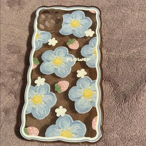 Floral Phone Case with Blue Flowers